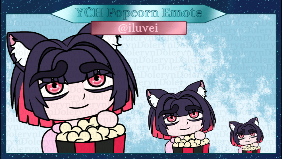 YCH Popcorn Emote for Tifa aka @iluvei