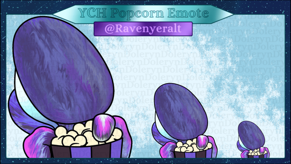 YCH Popcorn Emote for @Ravenyeralt